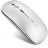 Picktech Q5 Slim Mouse Sem Fio Recarregável, 2.4g Portátil Óptico Silencioso Silencioso Ultra Thin Wireless Mouse Com Receptor Usb E Adaptador Tipo C