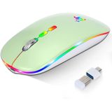 Mouse Sem Fio Led Slim Recarregável Mouse Bluetooth, Ergonomic Design Noiseless Mouse Portátil Mouse Óptico Mouse Silent Click Com Receptor Usb E Ada