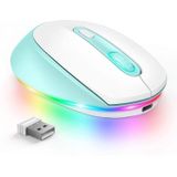 Mouse Sem Fio Led, Seenda Ultra Silent Recarregável Troca De Mouse Com Receptor Usb, Ratos Sem Fio Confortáveis E 3 Dpi Ajustáveis Para Kids Laptop C