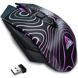 Mouse Bluetooth Solakaka, Mouse Sem Fio Recarregável Multi-dispositivo (bt5.0+bt3.0+2.4g), Rgb Retroiluminado/7 Botão/3 Dpi Ajustável, Ergonomic Opti