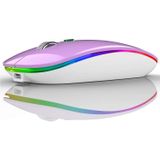 Mouse Sem Fio Led, G12 Slim Recarregável Mouse Silencioso Sem Fio, 2.4g Portátil Usb Optical Wireless Computer Mouse Com Receptor Usb E Adaptador Tip