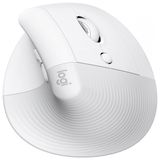 Mouse Ergonomico Vertical Sem Fio Reduz A Tensao Do Pulso Com Rolo Lateral E Bluetooth, 4 Botoes, Logitech 910 006469, Branco