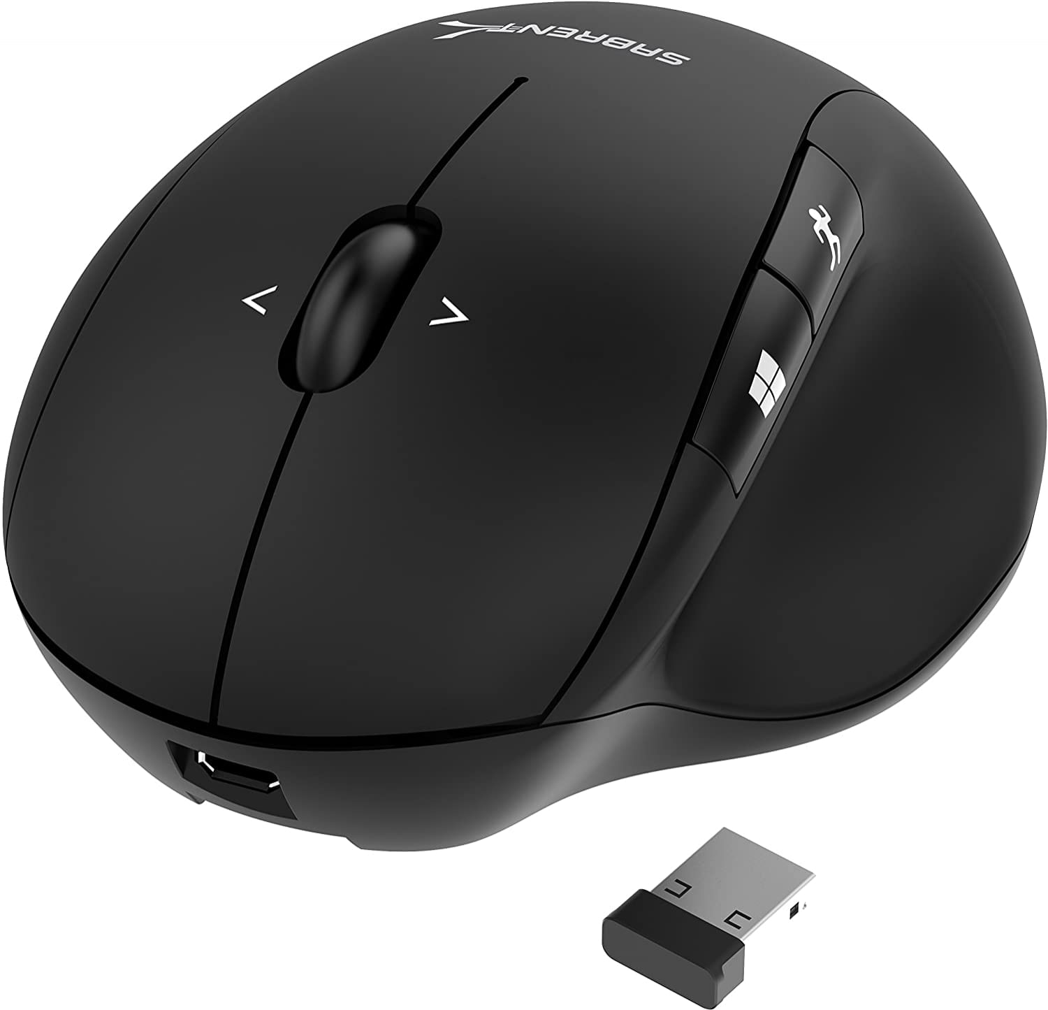 Sabrent Recarregável Ergonômico 2.4ghz Mouse Sem Fio Com Função 4d (ms-wrch)