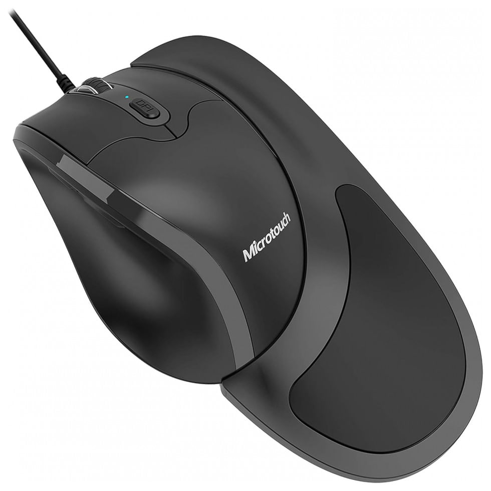 Mouse Ergonomico Semi Vertical Com Fio Reduz A Tensao Do Pulso Com Botoes Programaveis, 1000, 4800 Dpi 6 Botoes, Newtral, Preto