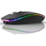 Mouse Sem Fio Led, Uiosmuph G12 Slim Rechargeable Wireless Silent Mouse, 2.4g Portátil Usb Optical Wireless Computer Mouse Com Receptor Usb E Adaptad