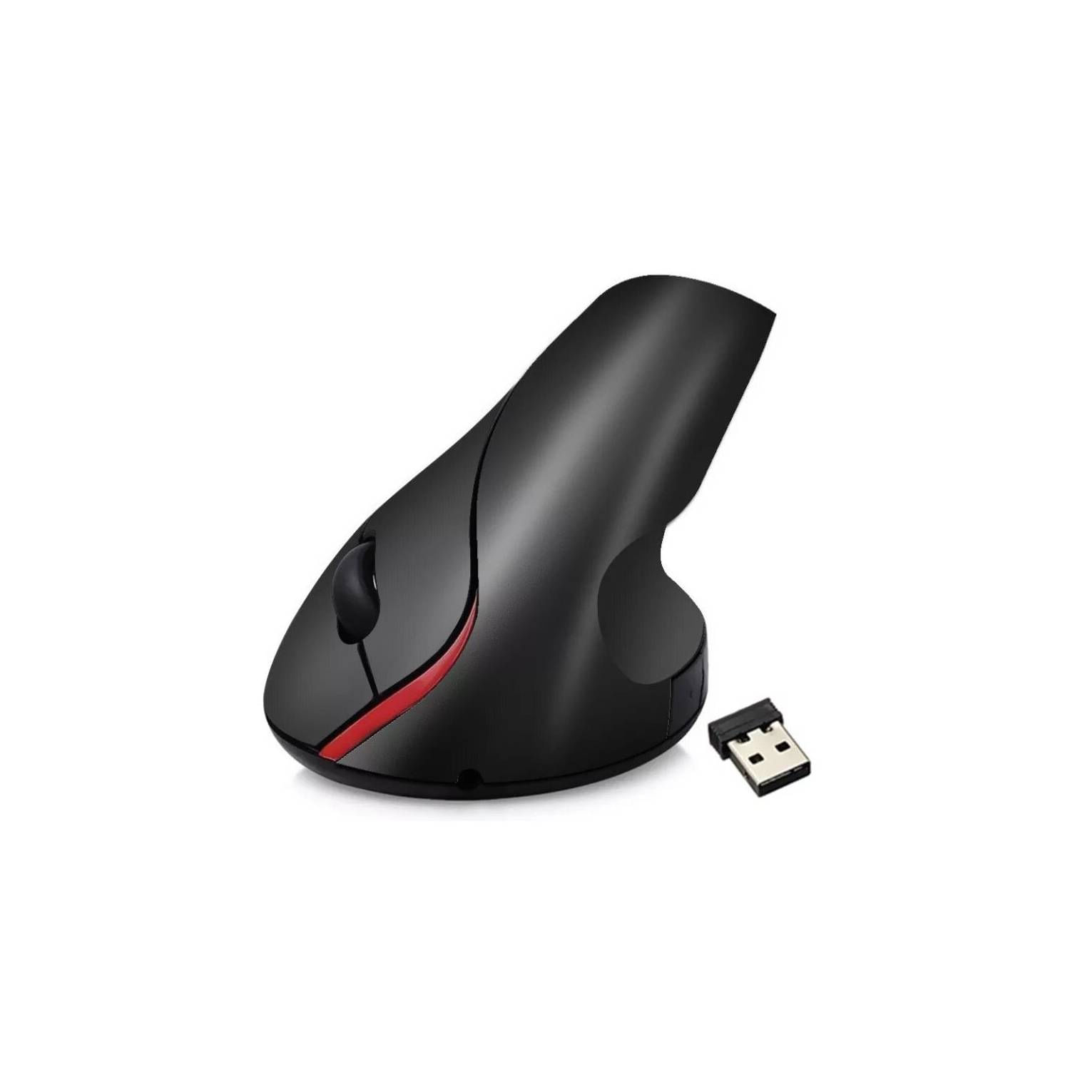 Mouse Óptico Vertical Ergonômico Sem Fio Preto