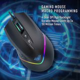 Aula F805 Rgb Gaming Mouse Com Fio 6400dpi 7 Programável Mas