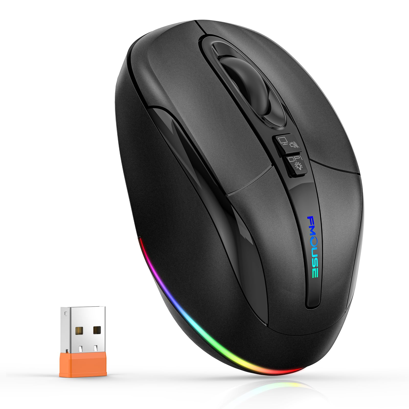 Mouse Sem Fio Fmouse M503 Dual Mode Bluetooth 5.1 Preto