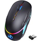 Mouse Para Jogos Sem Fio T200 Recarregável Rgb Retroiluminado
