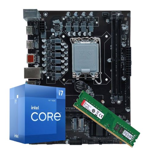 Kit Pl H610 Bluecase + Proc. I7 12700 + Mem 8gb Ddr4 + Cooler