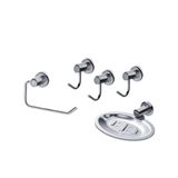 Kit Acessorios P/ Banheiro 5 Pecas Turim Cinza