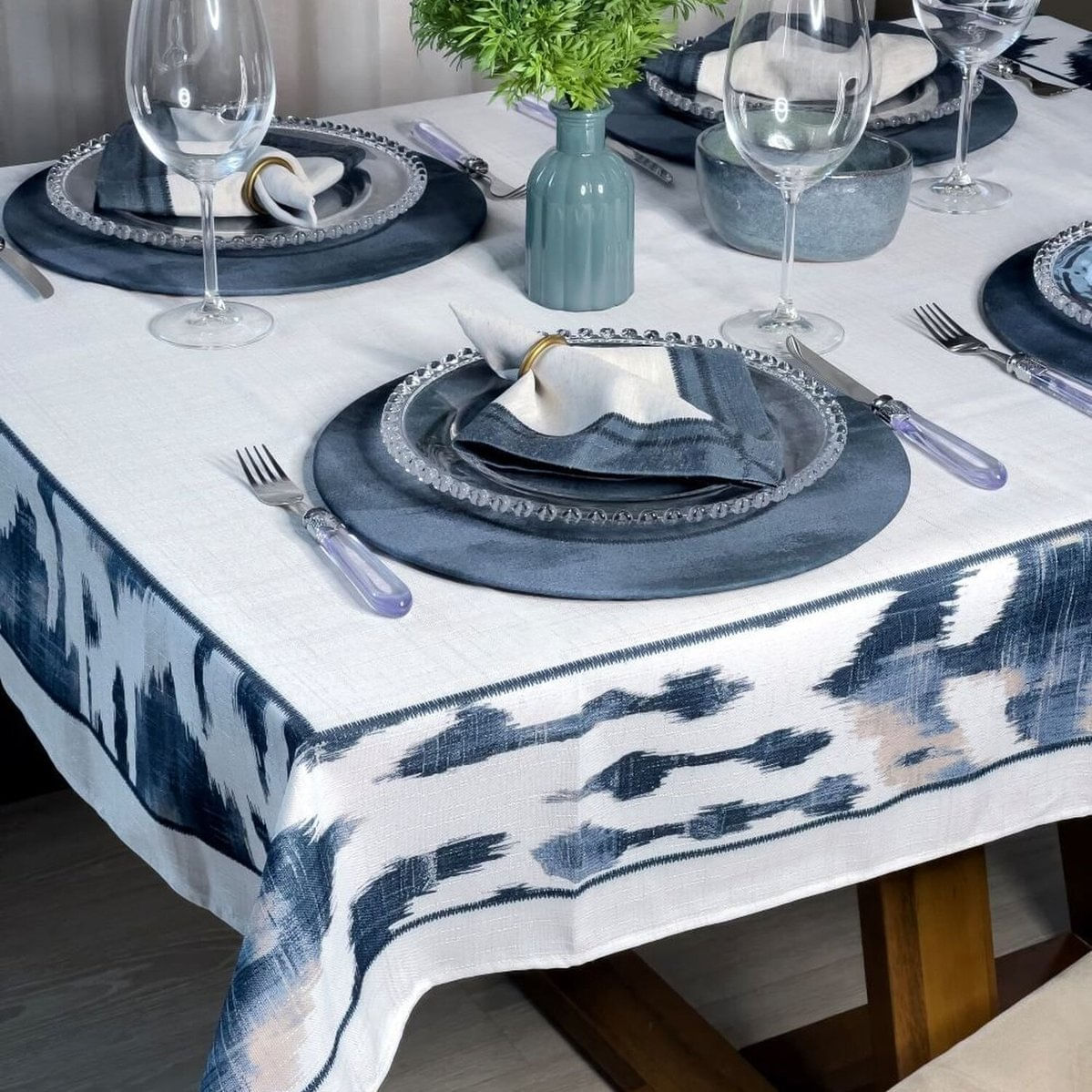 Toalha De Mesa Quadrada Ikat 4 Lugares 140x140cm Ikat