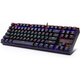 Teclado De Jogos Mecânicos Redragon K552 Rgb Led Rainbow Backlit Wired Keyboard Com Switches Vermelhos Para Pc De Jogos Windows (87 Teclas, Preto)