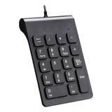Mini Usb Com Fio De 18 Teclas Teclado Numérico Digital (preto) Com