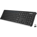Teclado Sem Fio Arteck 2.4g Ultra Slim Teclado De Tamanho Real Com Teclado Numérico Para Computador/desktop/pc/laptop/surface/smart Tv E Windows 10/8