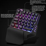 Teclado Rgb Led Luzes Para Uma Mão Mecânica Jogo Keybo