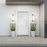 Porta De Aluminio Lambril Pivotante 220x100cm Com Puxador Branco