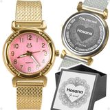 Relogio Feminino Dourado Aço Inox Silicone Banhado + Caixa
