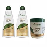 Kit Hidratação Shampoo Condicionador Máscara 500g Arvensis