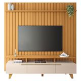 Painel Para Tv 70 Pol Ripado 2.2 E Rack Bancada Amago H01 Off White-cinamomo