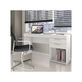 Mesa De Escritório Office Com 2 Gavetas Notável Branco Brilho New