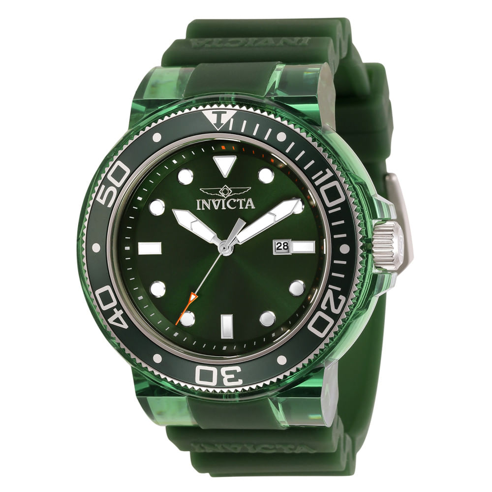 Relgio Masculino Profissional Invicta Transparente Verde 51,5mm - Modelo 32332