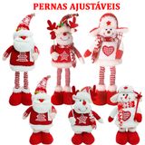 Trio Decoração Bonecos Natal Rena Noel Boneco De Neve 45cm