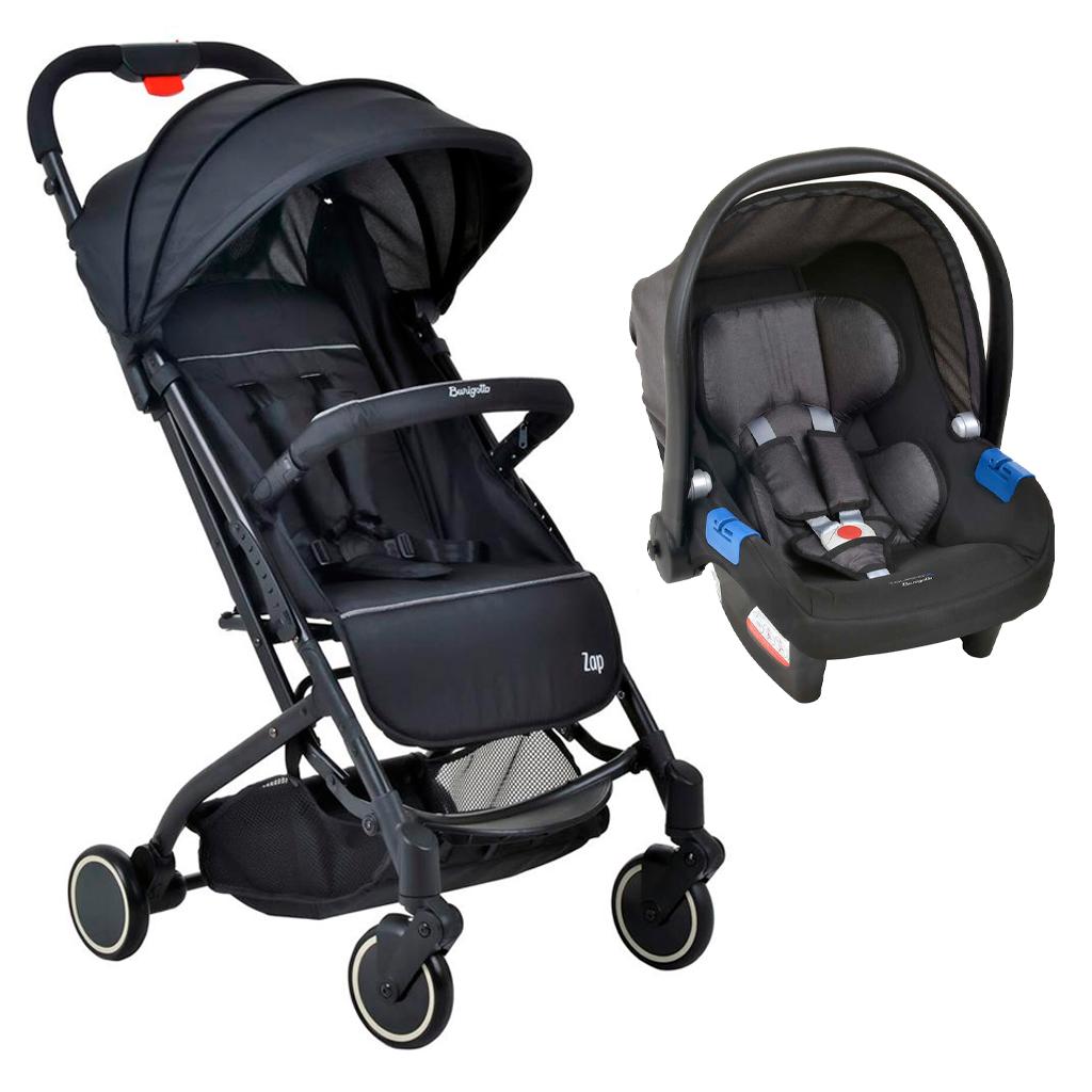 Carrinho Zap Black E Bebê Conforto Touring X Dark Grey