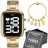 Relogio Feminino Dourado Digital Presente Qualidade Premium