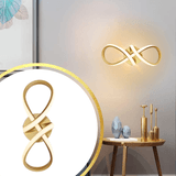 Lustre Teto Parede Anel Infinito Duplo 3x1 Led Dourado Kjgd-339-gold Gimpo