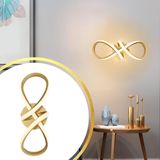 Lustre Teto Parede Anel Infinito Duplo 3x1 Led Dourado