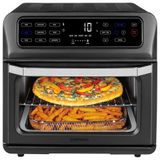 Forno Eletrico De Bancada 21l 9 Em 1 Multifuncoes Com Painel Digital Em Aco Inoxidavel, 1700w, 110v, Chefman Rj50 Ss T Black, Preto