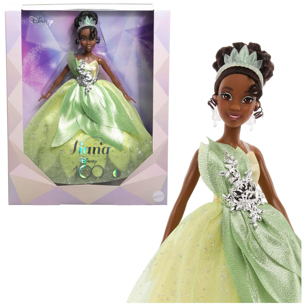 Boneca Colecionável Tiana Para Comemorar Os 100 Anos De Maravilhas Da Disney, Mattel