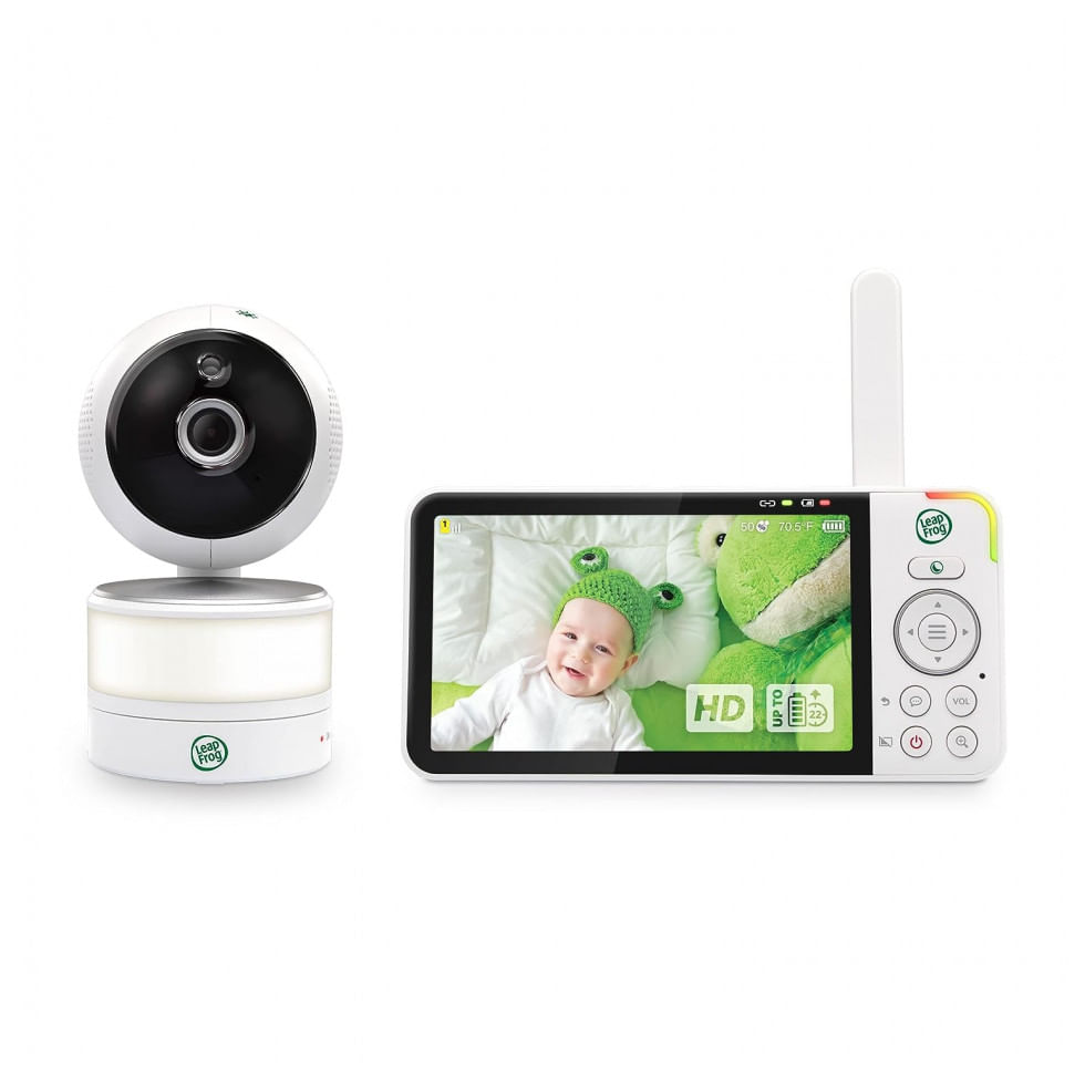 Baba Eletronica Monitor Com Camera De 12cm Hd 720p 8x Zoom E Visao Noturna Alcance De 304m, Leapfrog Lf915hd, Branco