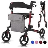 Andador Adulto Idoso Vive Mobility Com Assento E Super Leve, Suporta Ate 136 Quilos, Vermelho