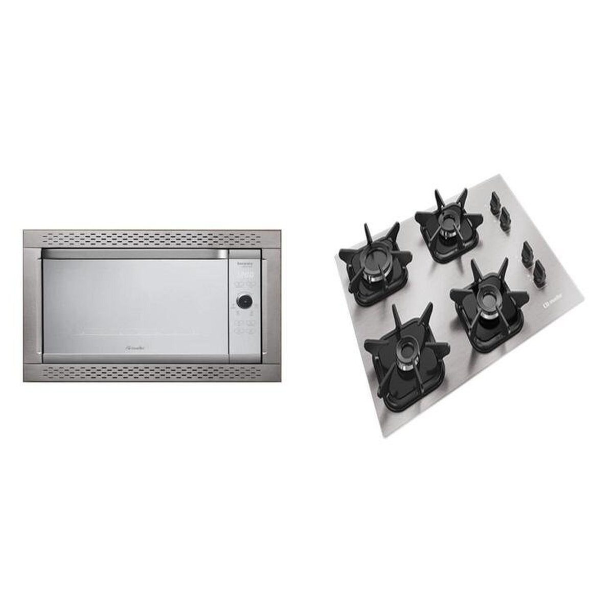 Forno Elétrico Para Embutir Decorato Gourmet 44 Litros E Cookto 4 Bocas De Alumínio Com Queimador Ul Inox