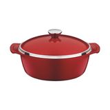 CACAROLA 26CM 5 0L LYON VERMELHO ALUMINIO COM REVESTIMENTO ANTIADERENTE E SILICONE TRAMONTINA