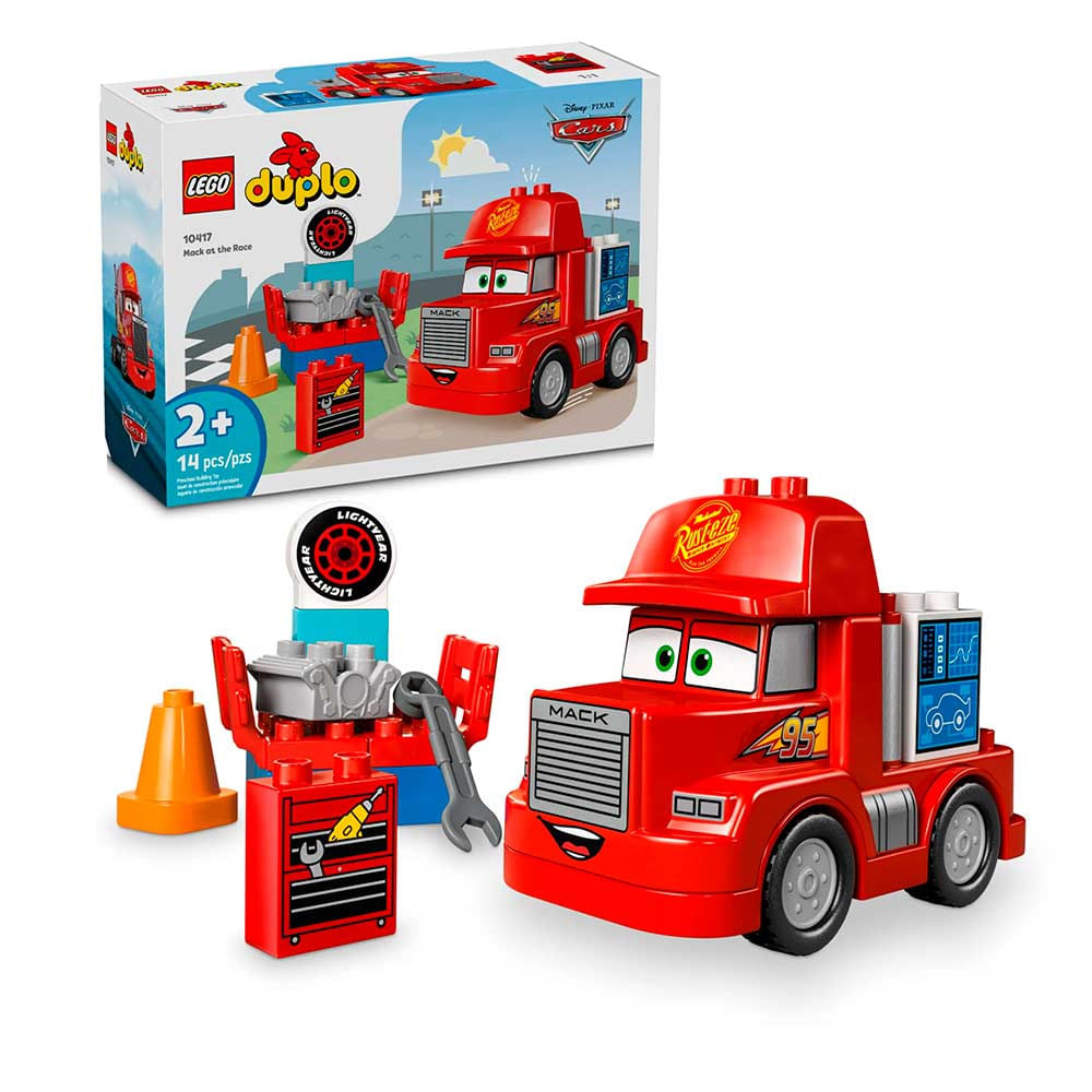 Blocos De Montar Disney Carros Mack Na Corrida 14 Pecas Lego Duplo