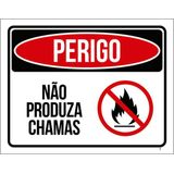 Kit 10 Placas Perigo Não Produza Chamas 36x46