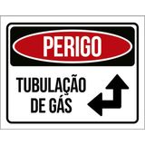 Kit 10 Placas Perigo Tubulação De Gás Setas 36x46