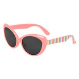 Óculos De Sol Infantil Menina Rosa / Listras Uv400- Pimpolho
