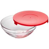 Tigela Vidro Tampa Vermelho 1200ml 1 Peça Casambiente