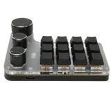 Teclado Para Jogos Ashata 12 Key 3 Knob Mini Macro Red Switch