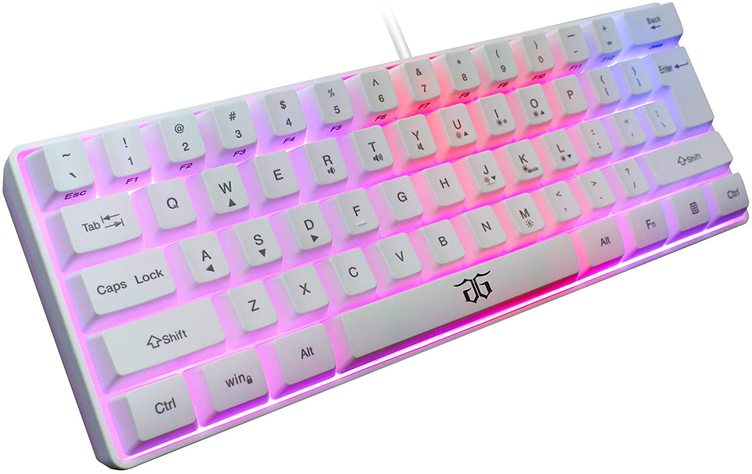 Teclado De Jogos 60% Com Fio Dgg, Teclado Mini Ultra-compacto Retroiluminado Rgb, Teclado Mini Compact 61 Teclas À Prova Dágua, Para Pc/mac Gamer, Da