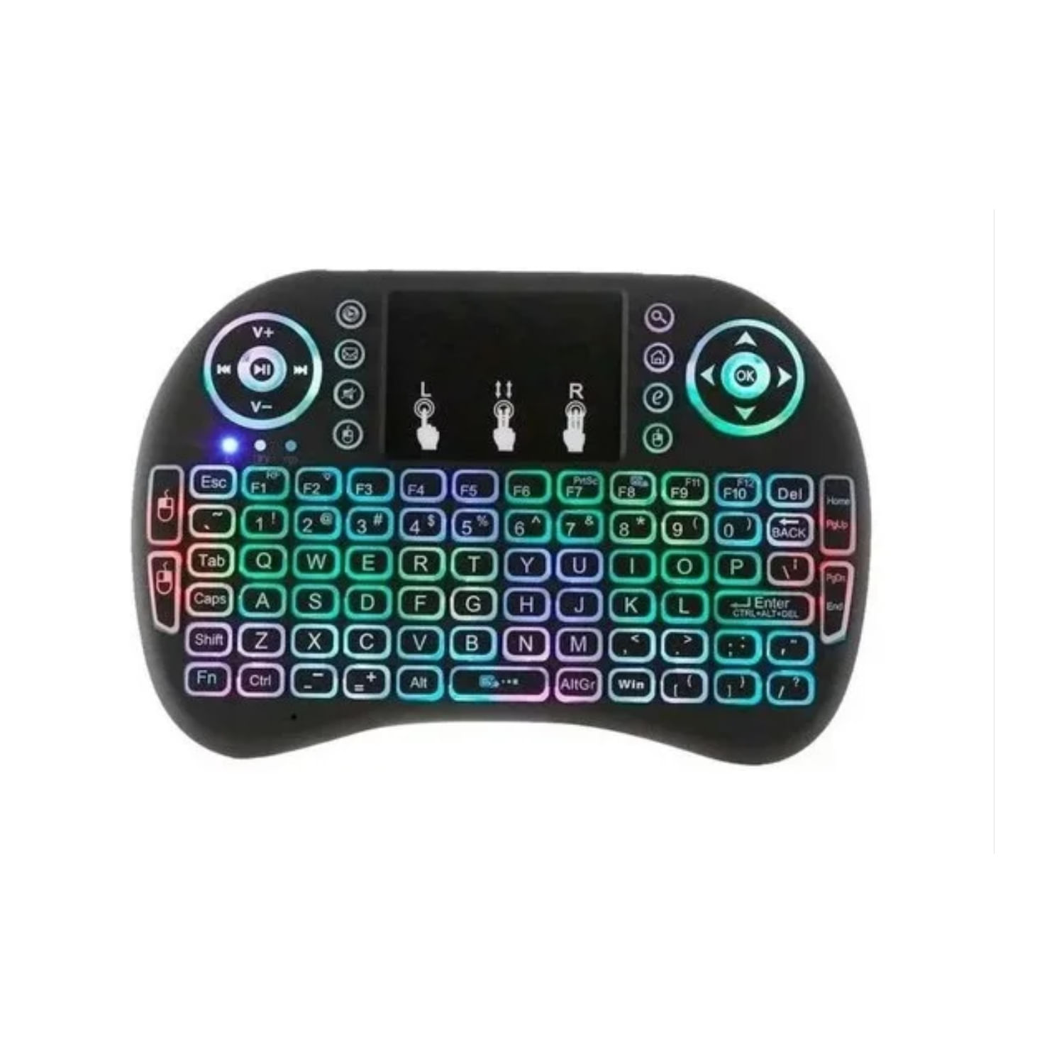 Teclado Iluminado Sem Fio Touchpad Smart Tv Pc Xbox