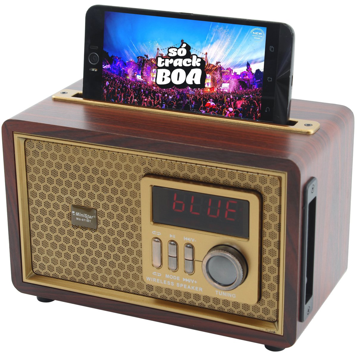 Rádio Portátil Com Usb Ministar Mini Digital 5 W Rms - Ms071bt