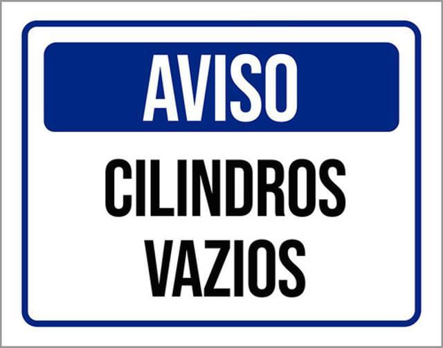 Kit 10 Placas De Segurança Aviso Cilindros Azul 36x46
