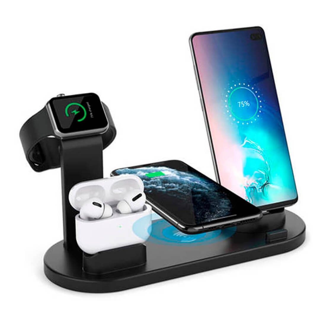 Dock Station 4 Em 1 Hars Para Iphone Airpods Smartwatch Smartphone