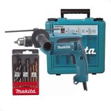 Furadeira De Impacto 760w 1-2\&#39;\&#39; Com Punho Lateral Kit De Brocas Maleta Hp1640kx1 127v Makita