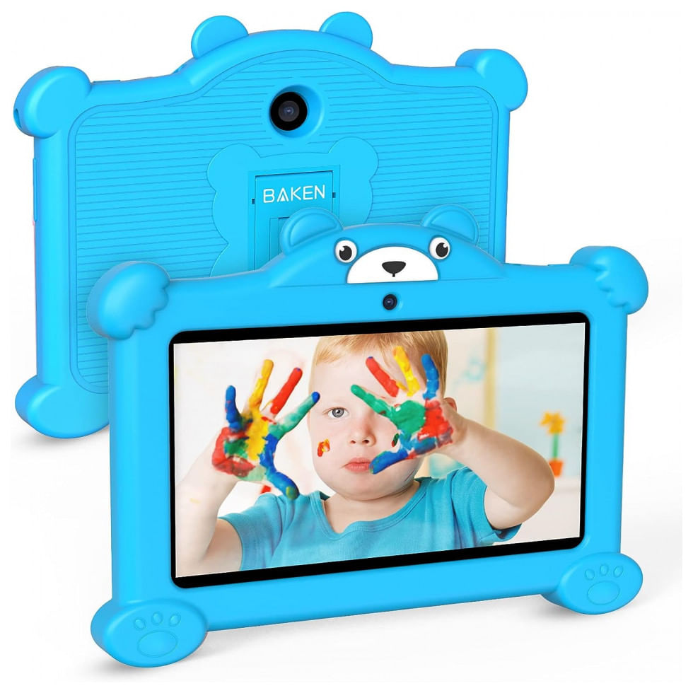 Tablet Infantil 7 Polegadas Educativo Com Controle De Pais, Wifi E Camera Dupla, 2gb Ram, Baken, Azul